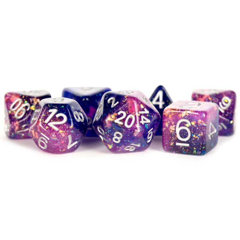 Eternal Purple/Blue 16mm Resin Poly 7 Dice Set - MD633