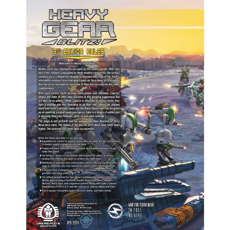 Heavy Gear Blitz! Tabletop Wargaming - 3rd Edition Rules - Version 3.1