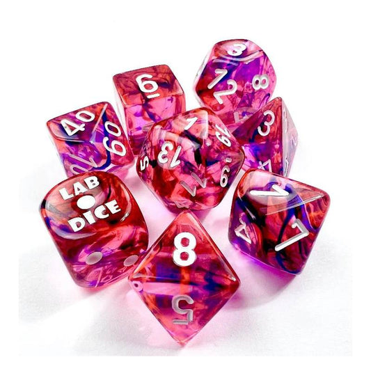 7 Polyhedral Dice Set Lab Dice - Nebula Black Light Special/white - CHX30057