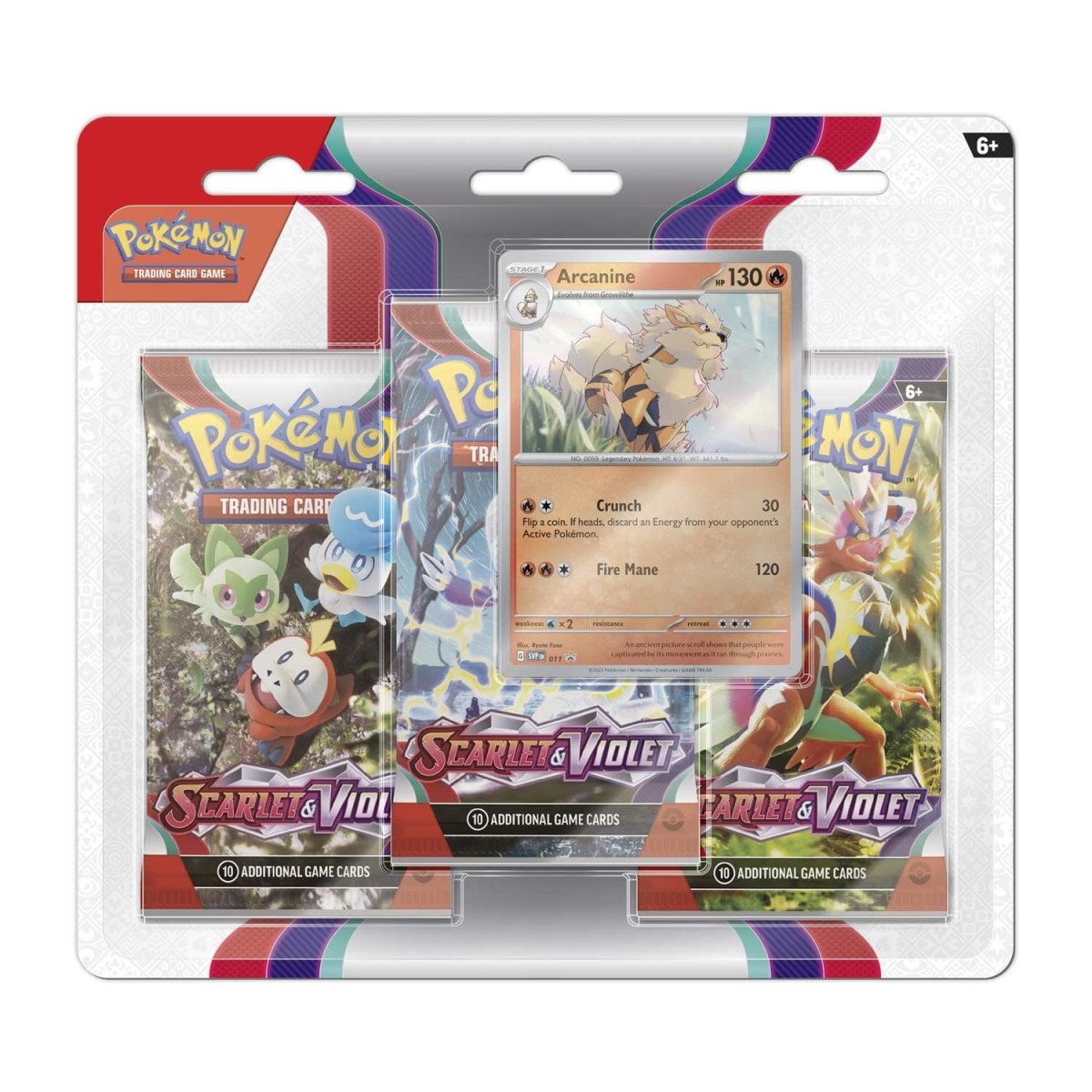 Pokemon Blister 3 Pack : Scarlet & Violet - Arcanine