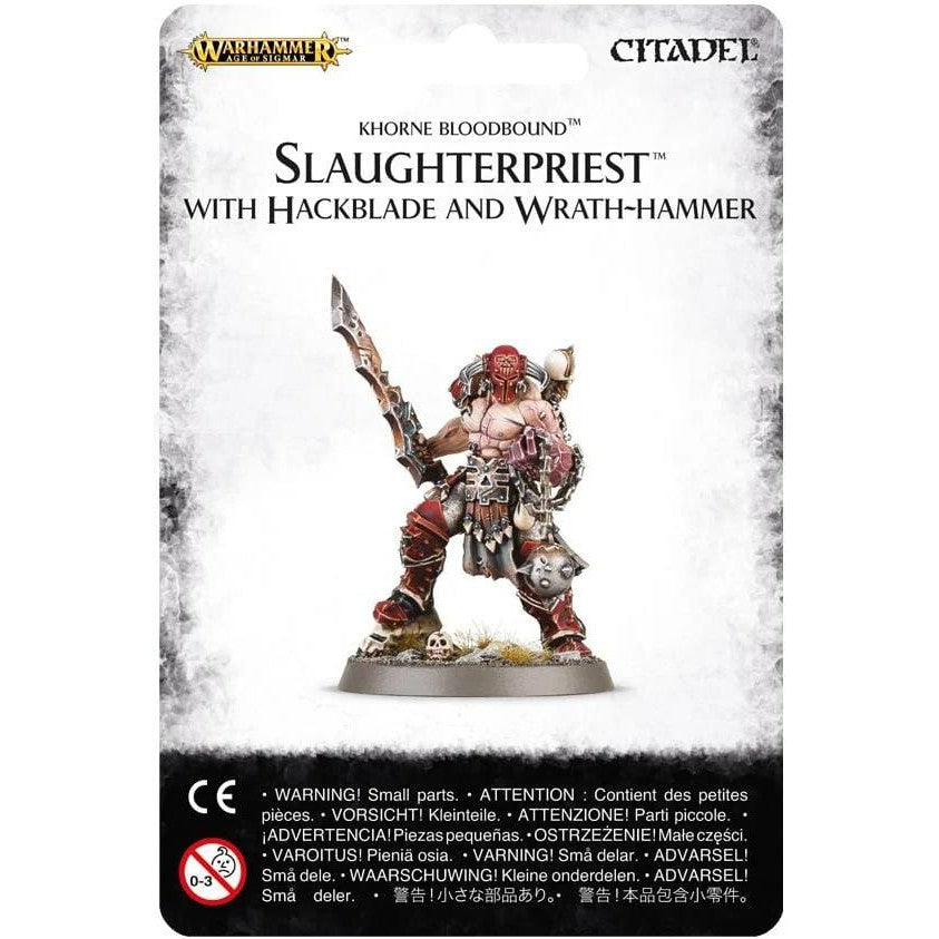 Khorne Bloodbound Slaughterpriest With Hackblade and Wrath-Hammer ( 83-37-W ) - Used