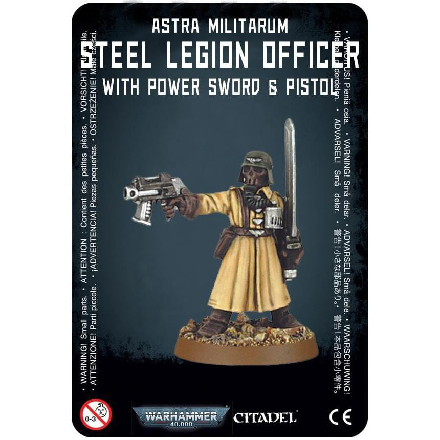 Astra Militarum Steel Legion Commander with Power Sword & Pistol (Metal) ( 5249-MN ) - Used