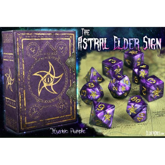 Elder Dice - 9 Polyhedral Dice Set The Astral Elder Sign - Mystic Purple