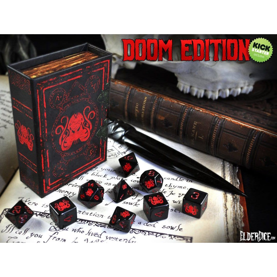 Elder Dice - 9 Polyhedral Dice Set The Brand of Cthulhu - Doom Edition