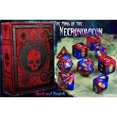 Elder Dice - 9 Polyhedral Dice Set The Mark of the Necronomicon - Blood and Magick