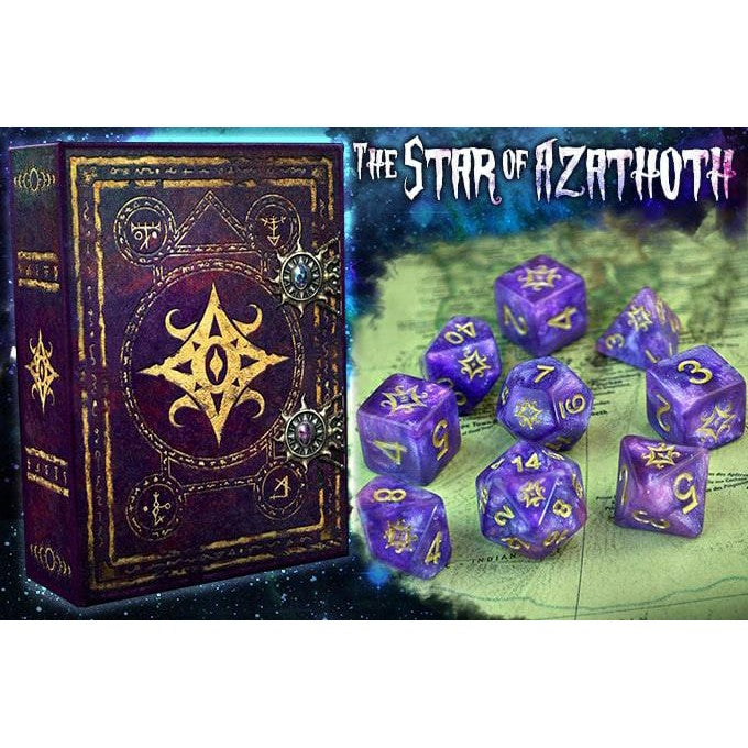 Elder Dice - 9 Polyhedral Dice Set Star of Azathoth - Nebula