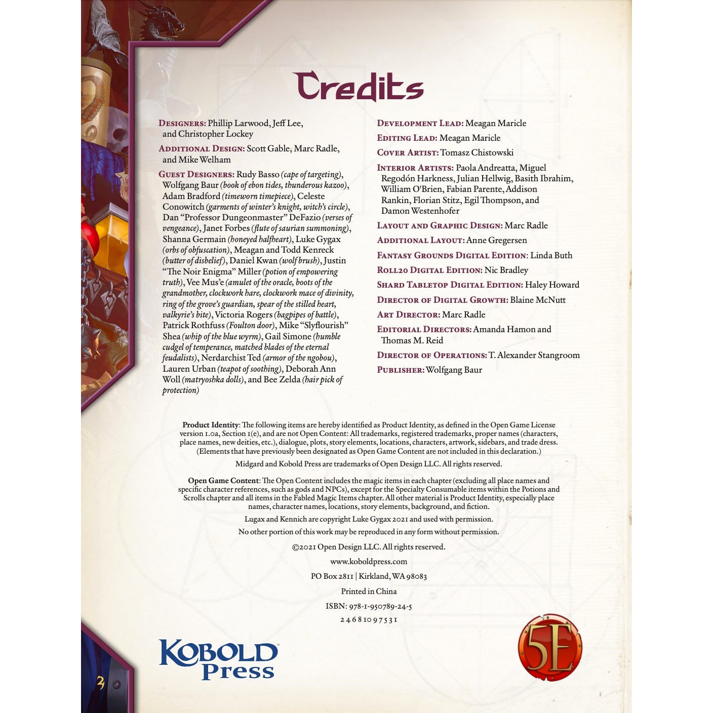 Kobold Press : Vault of Magic For 5E