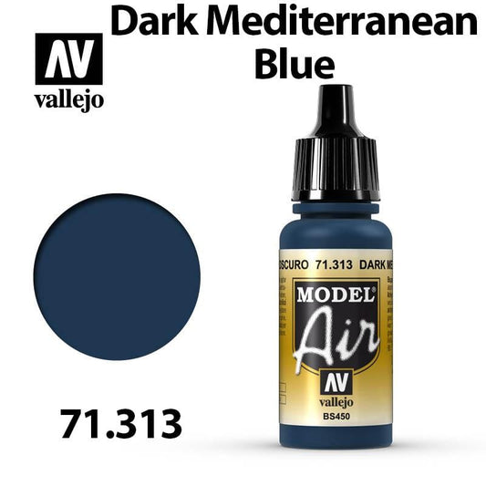 Vallejo Model Air - Dark Mediteranean Blue 17ml - Val71313