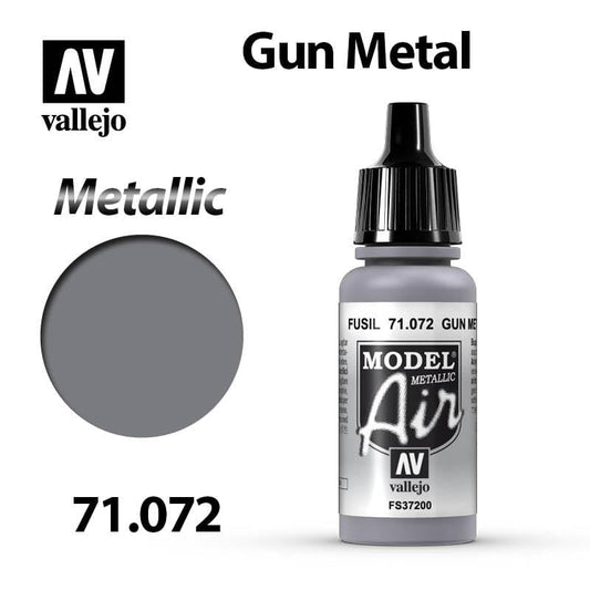 Vallejo Model Air - Gun Metal (Metallic) 17ml - Val71072