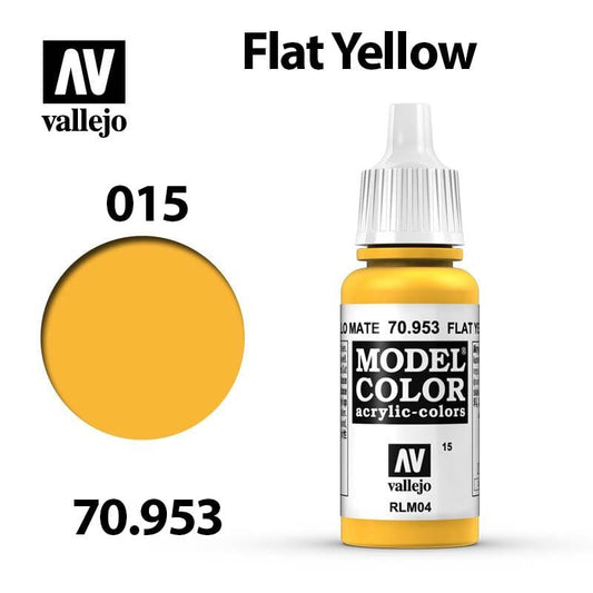 Vallejo Model Color - Flat Yellow 17ml - Val70953 (015)