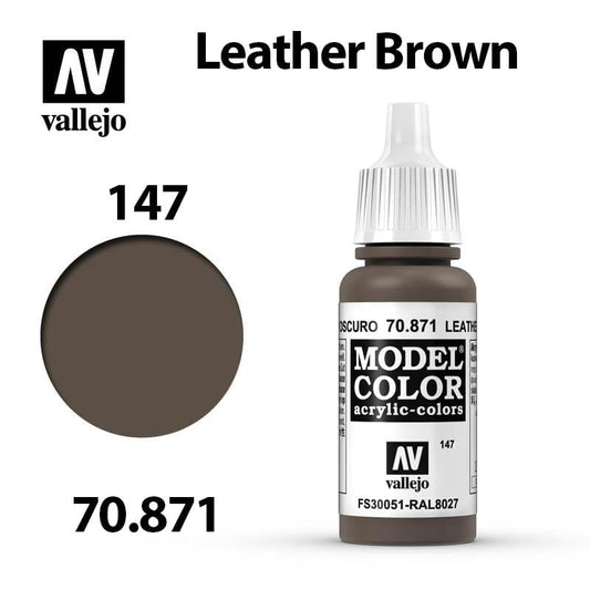 Vallejo Model Color - Leather Brown 17ml - Val70871 (147)