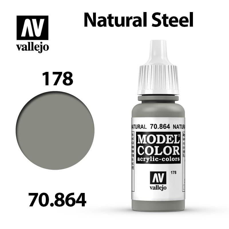 Vallejo Model Color - Natural Steel 17ml - Val70864 (178)