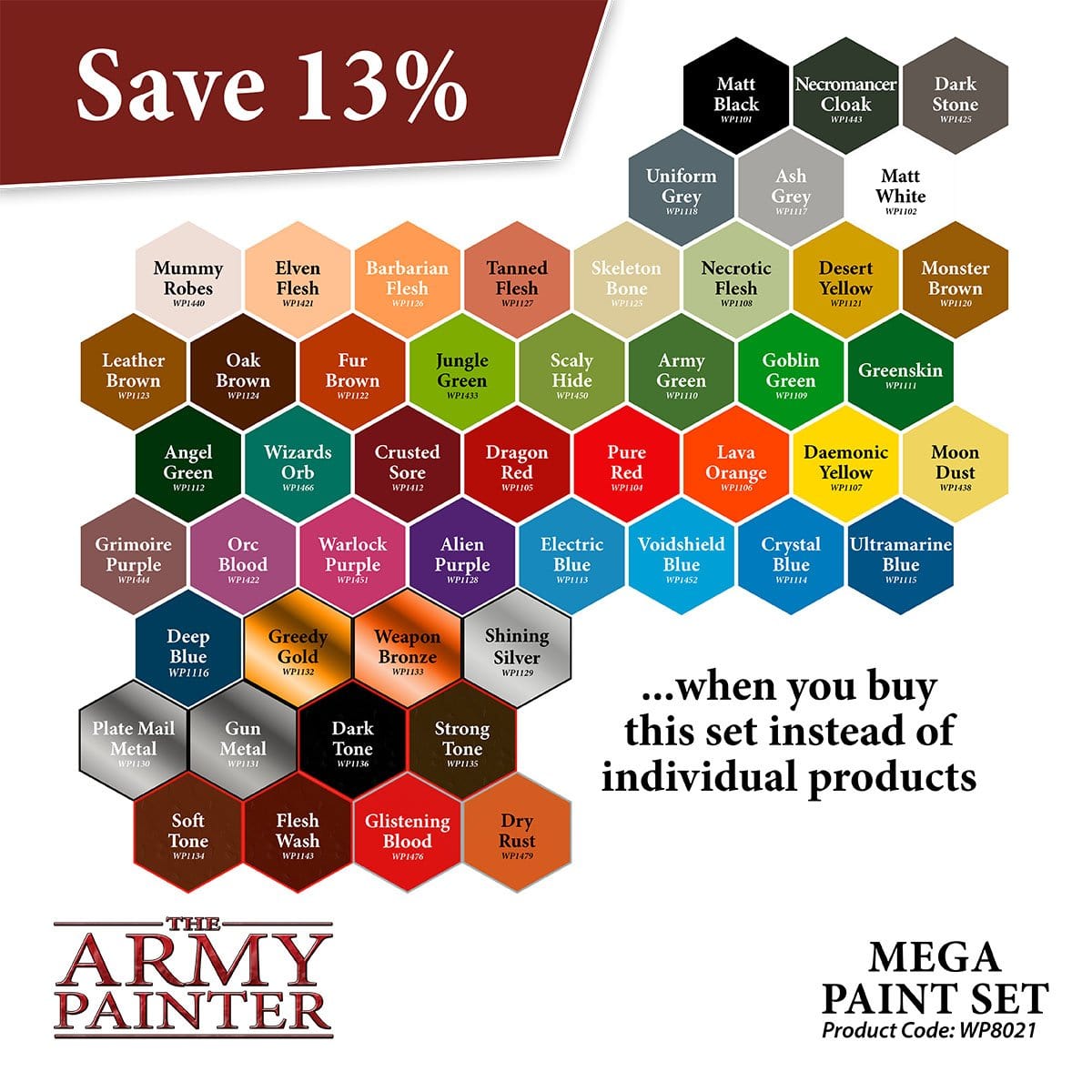 Army Painter Warpaints Mega Paint Set ( WP8021 )