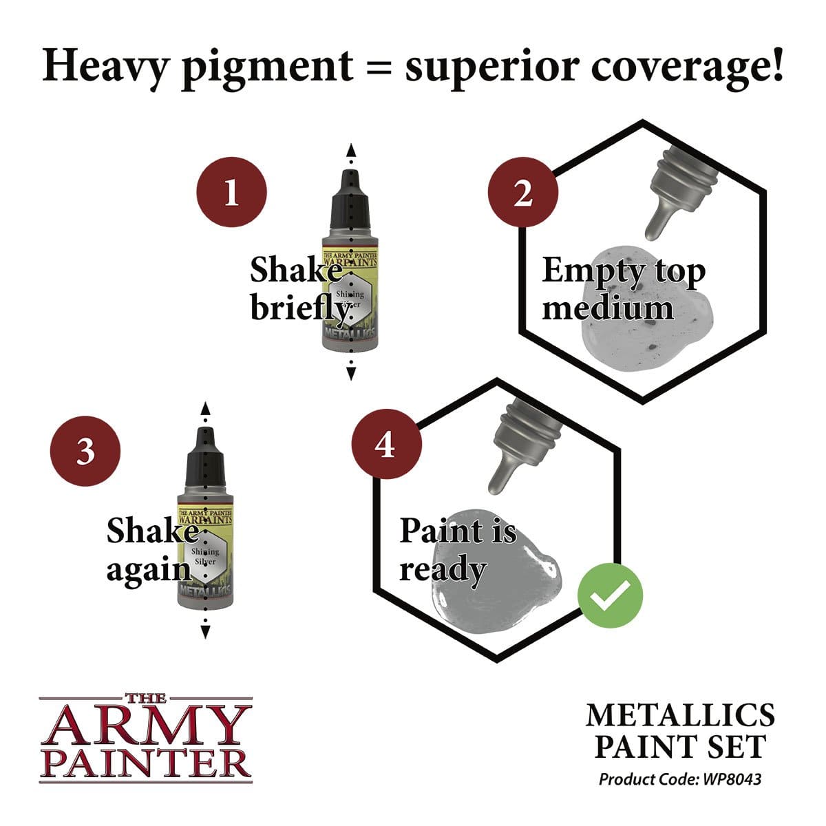 Army Painter Warpaints Metallics Paint Set ( WP8043 )