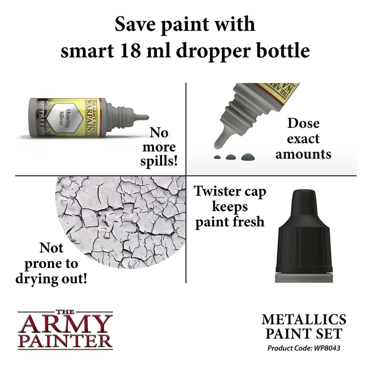 Army Painter Warpaints Metallics Paint Set ( WP8043 )