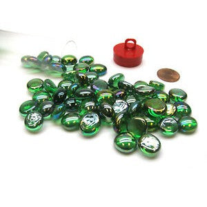 Glass Stone Counter 40+ Crystal Green Iridized - CHX01175