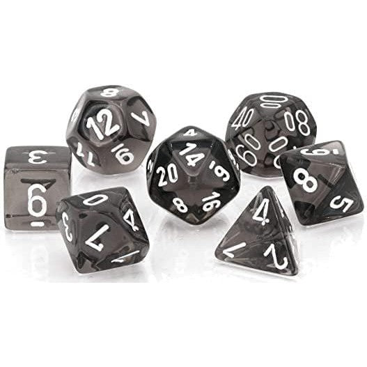 7 Polyhedral Dice Set Translucent Smoke / White - CHX23078