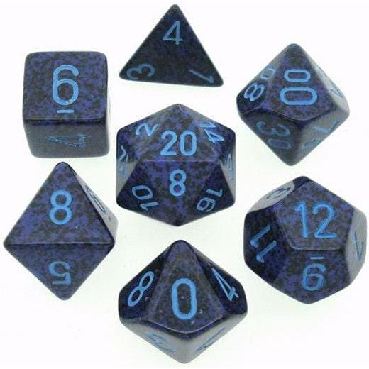 7 Polyhedral Dice Set Speckled Cobalt - CHX25307