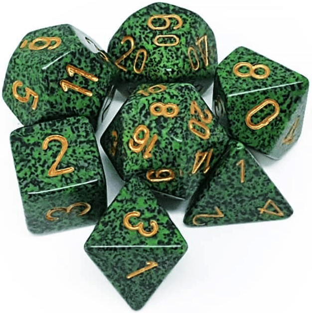 7 Polyhedral Dice Set Speckled Golden Recon - CHX25335