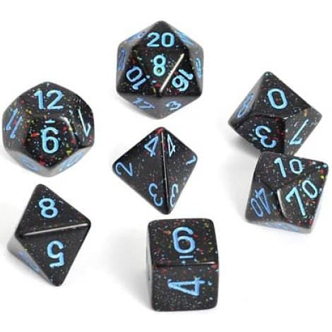 7 Polyhedral Dice Set Speckled Blue Stars - CHX25338