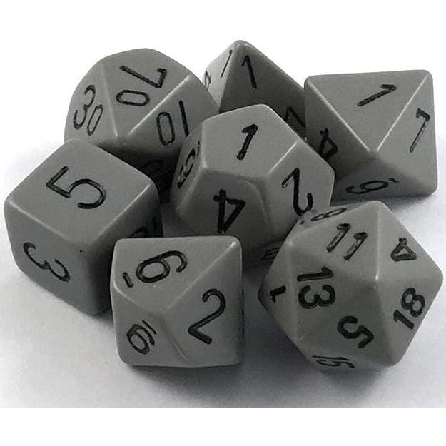 7 Polyhedral Dice Set Opaque Dark Grey / Black - CHX25410