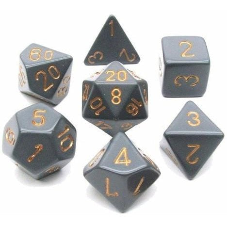 7 Polyhedral Dice Set Opaque Dark Grey / Copper - CHX25420