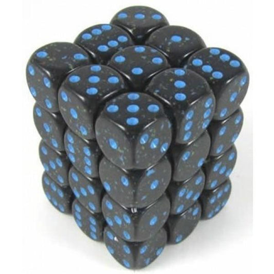 36 D6 Speckled 12mm Dice Blue Stars - CHX25938