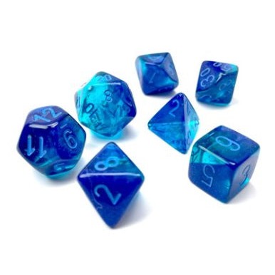 7 Polyhedral Dice Set Gemini Blue-Blue/light blue Luminary - CHX26463