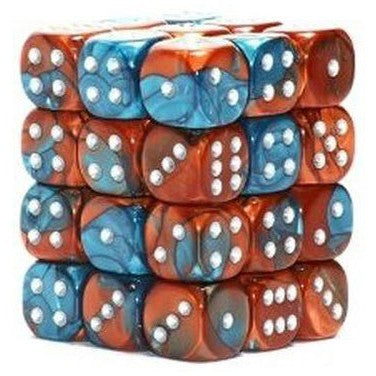 36 D6 Gemini 12mm Dice Copper Teal/Silver - CHX26853