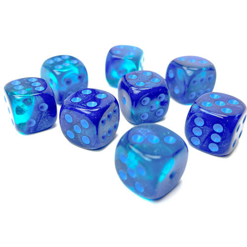 36 D6 Gemini 12mm Dice Blue-Blue/light blue Luminary - CHX26863