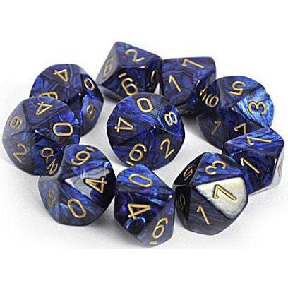 10 D10 Scarab Dice Royal Blue with Gold - CHX27227 - Abyss Game Store