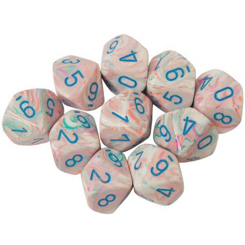 10 D10 Festive Dice Pop Art with Blue - CHX27344 - Abyss Game Store