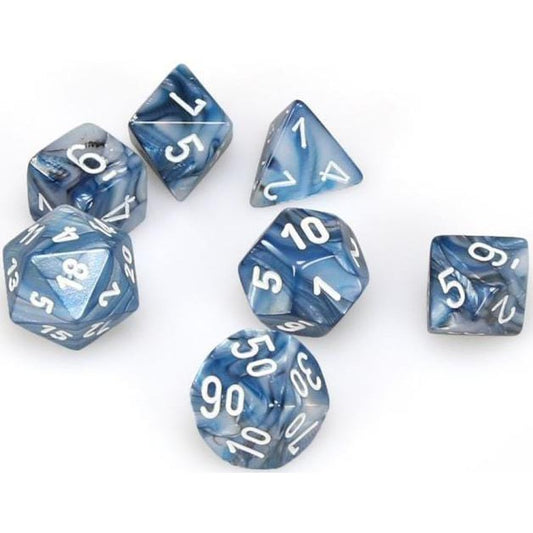 7 Polyhedral Dice Set Lustrous Slate w/White - CHX27490