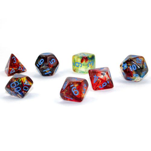 7 Polyhedral Dice Set Nebula Primary w/Blue Luminary - CHX27559