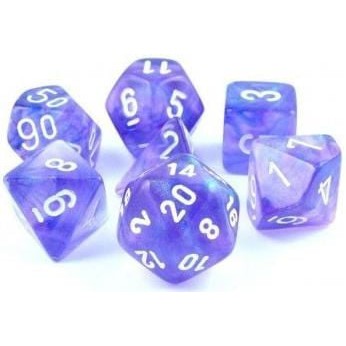 7 Polyhedral Dice Set Borealis Luminary Purple / White - CHX27577