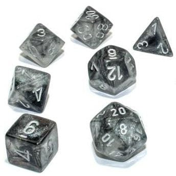 7 Polyhedral Dice Set Borealis Luminary Smoke / Silver - CHX27578