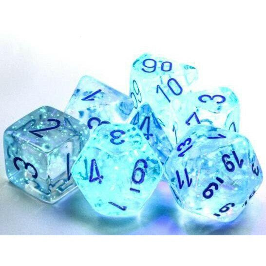 7 Polyhedral Dice Set Borealis Luminary Icicle / Light Blue - CHX27581