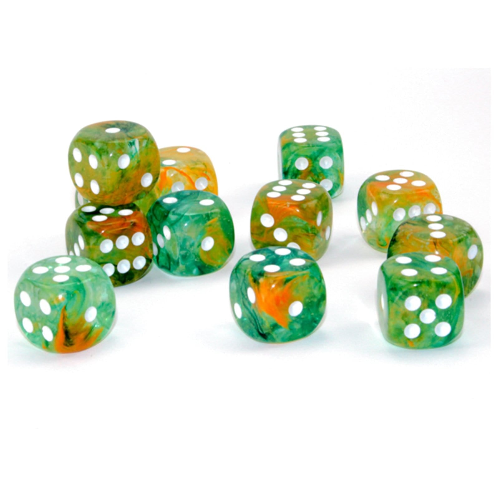 12 D6 Nebula 16mm Dice Spring w/white Luminary - CHX27755 - Abyss Game Store