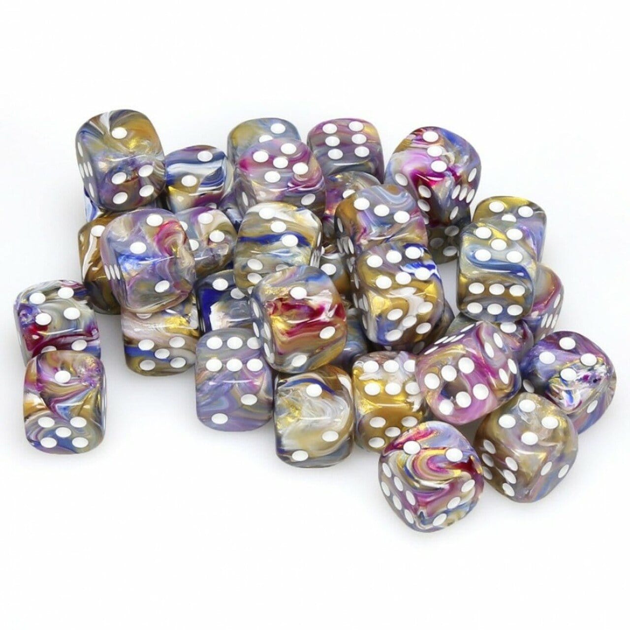 36 D6 Festive 12mm Dice Carousel w/White - CHX27840