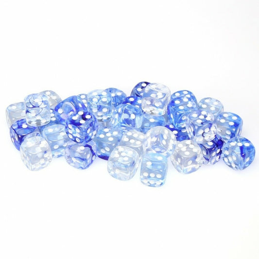 36 D6 Nebula 12mm Dice Dark Blue w/white - CHX27866