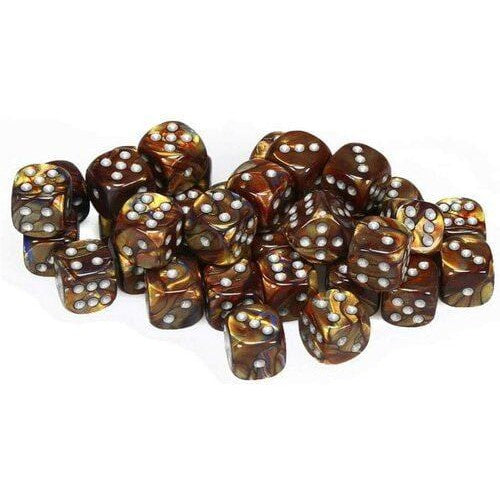 36 D6 Glitter 12mm Dice Gold / Silver - CHX27903