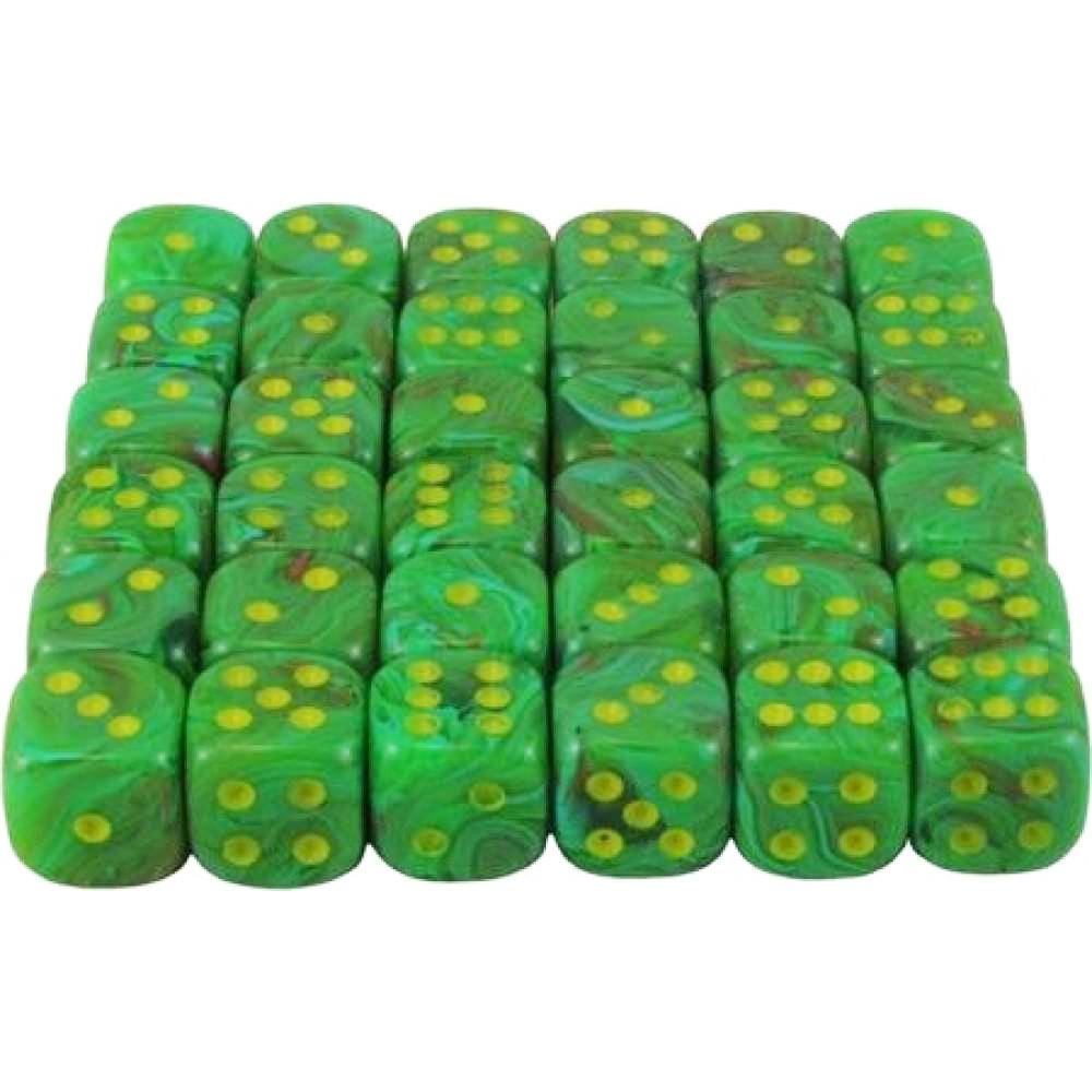 36 D6 Vortex 12mm Dice Slime w/Yellow - CHX27915