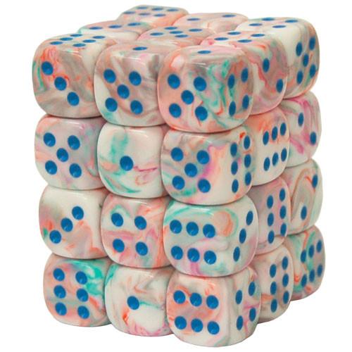 36 D6 Festive 12mm Dice Pop Art Blue - CHX27944