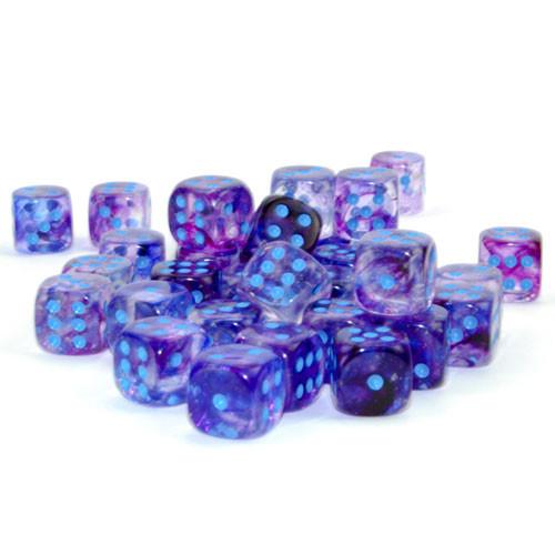 36 D6 Nebula 12mm Dice Nocturnal w/Blue Luminary - CHX27957