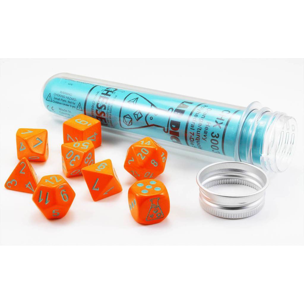 7 Polyhedral Dice Set Heavy Orange / Turquoise - CHX30038