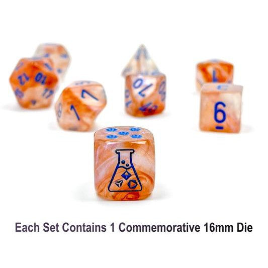 7 Polyhedral Dice Set Borealis Rose Gold / Light Blue - CHX30045