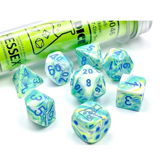 7 Polyhedral Dice Set Festive Garden / Blue - CHX30046