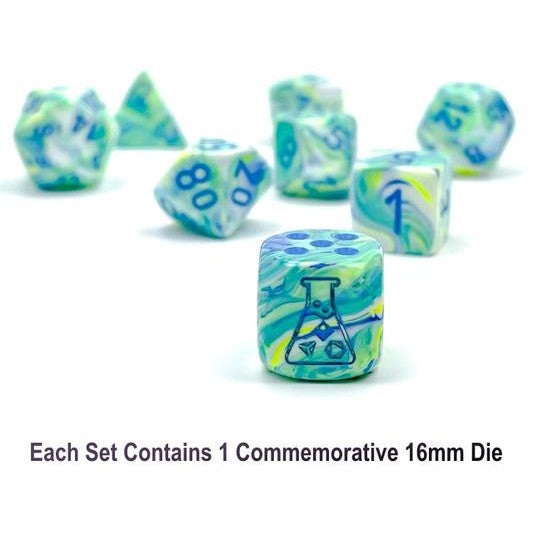 7 Polyhedral Dice Set Festive Garden / Blue - CHX30046