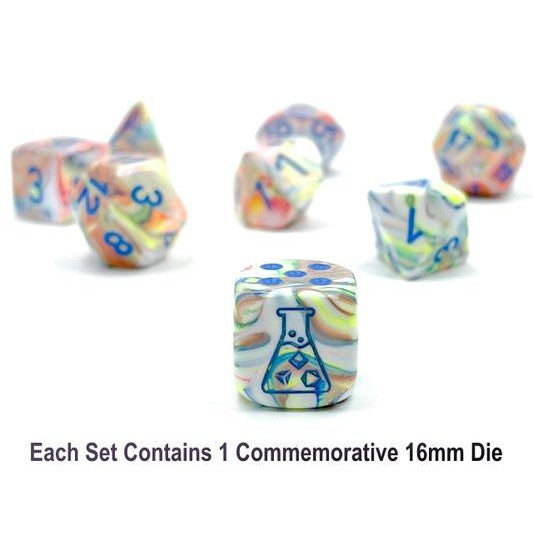 7 Polyhedral Dice Set Festive Kaleidoscope / Blue - CHX30047