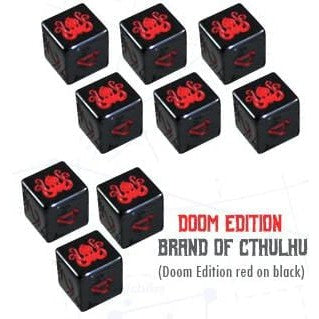 Elder Dice - 9 D6 The Brand of Cthulhu - Doom Edition (ED6-C0D)